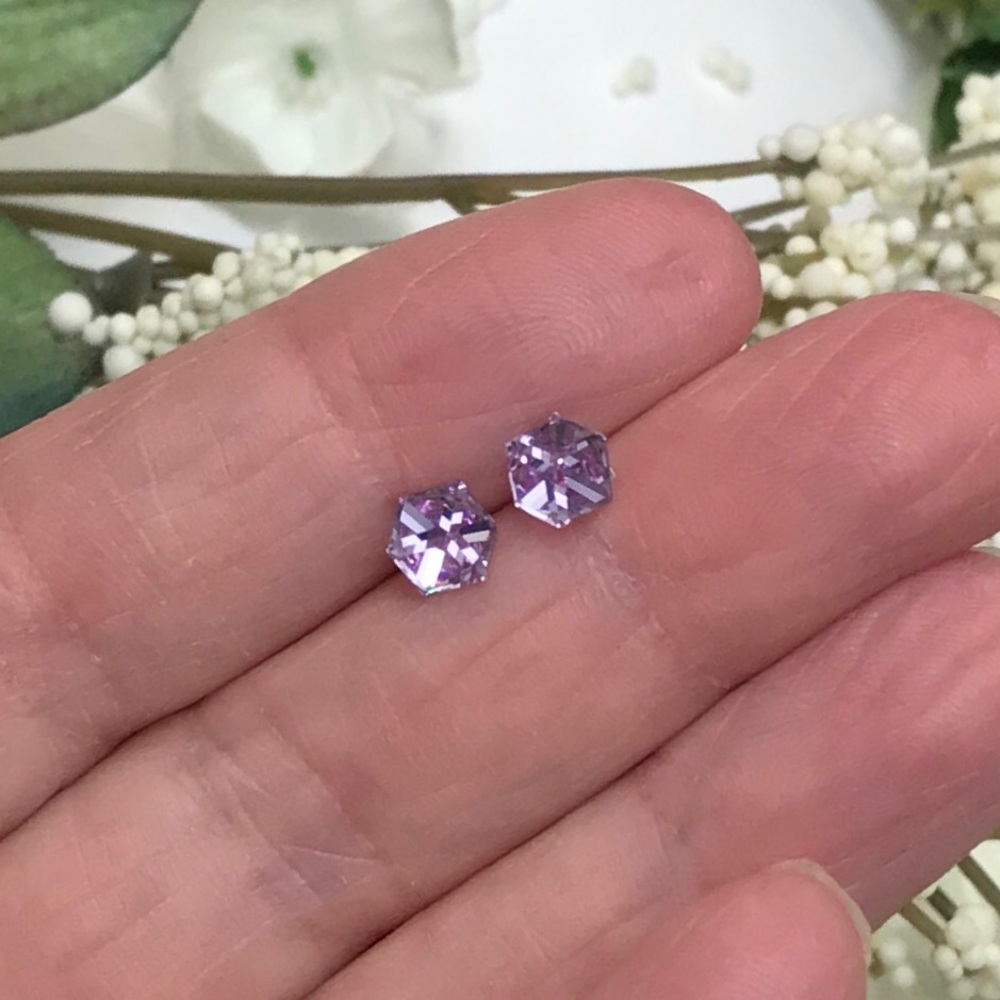 Lavender Swarovski Stud Earrings